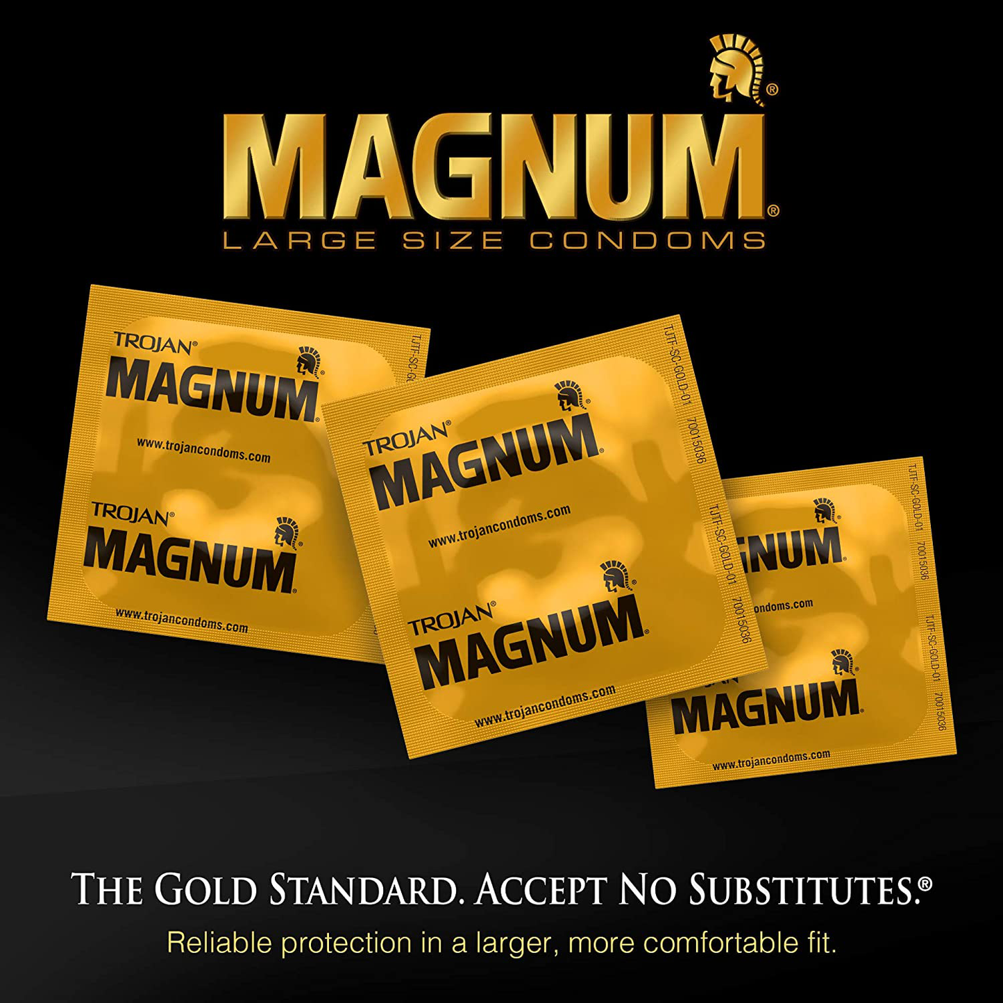 TROJAN MAGNUM BARESKIN Large Size Condoms, 24 Count