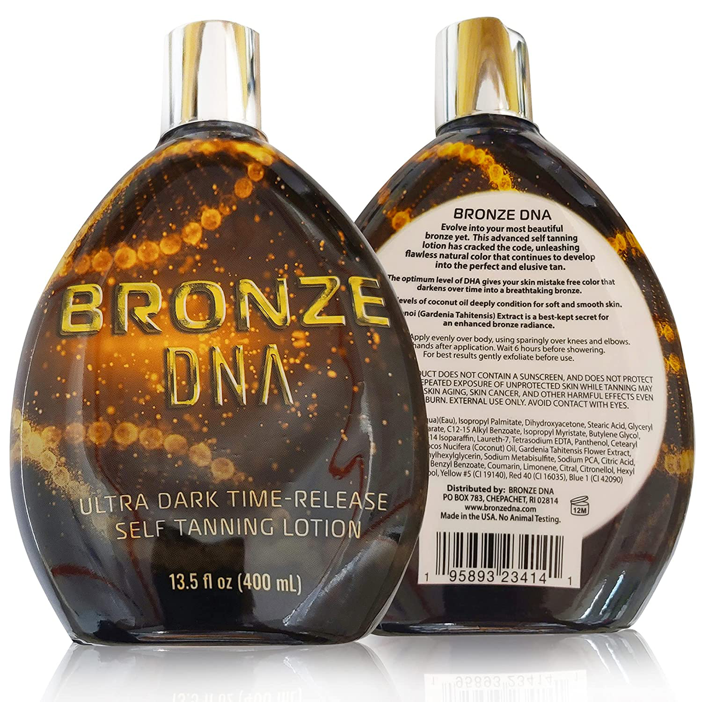 Bronze DNA Natural Sunless Self Tanner Lotion – Sunless Self Tanner for Women and Men – the Gradual Self Tanner for Light, Medium & Dark Tans – XL 13.5 Oz Bottle