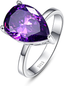 Women'S 8.8Ct Teardrop Pear Cut Created Purple Amethyst Engagement Wedding Ring Sterling Silver