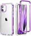 SURITCH Compatible with Iphone 12 Mini Clear Case,[Built in Screen Protector] Full Body Protective Shockproof Bumper Rugged Cover for Iphone 12 Mini 5.4 Inch (Clear)