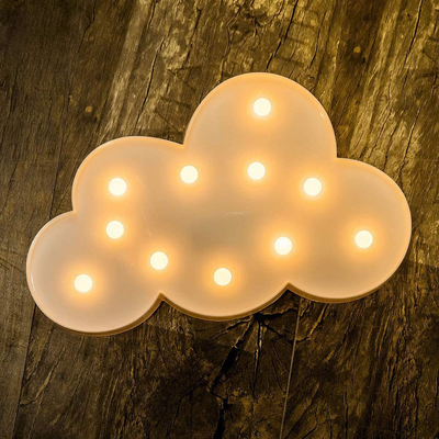 Foaky LED Letter Lights Sign Light Up Letters Sign for Night Light Wedding/Birthday Party Battery Powered Christmas Lamp Home Bar Decoration(White Cloud)