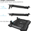 Laptop Cooling Pad，Esgaming Laptop Fan Cooling Stand Laptop Cooler 10-15.6 Inch 2 USB Ports 2 Fans with Blue Leds