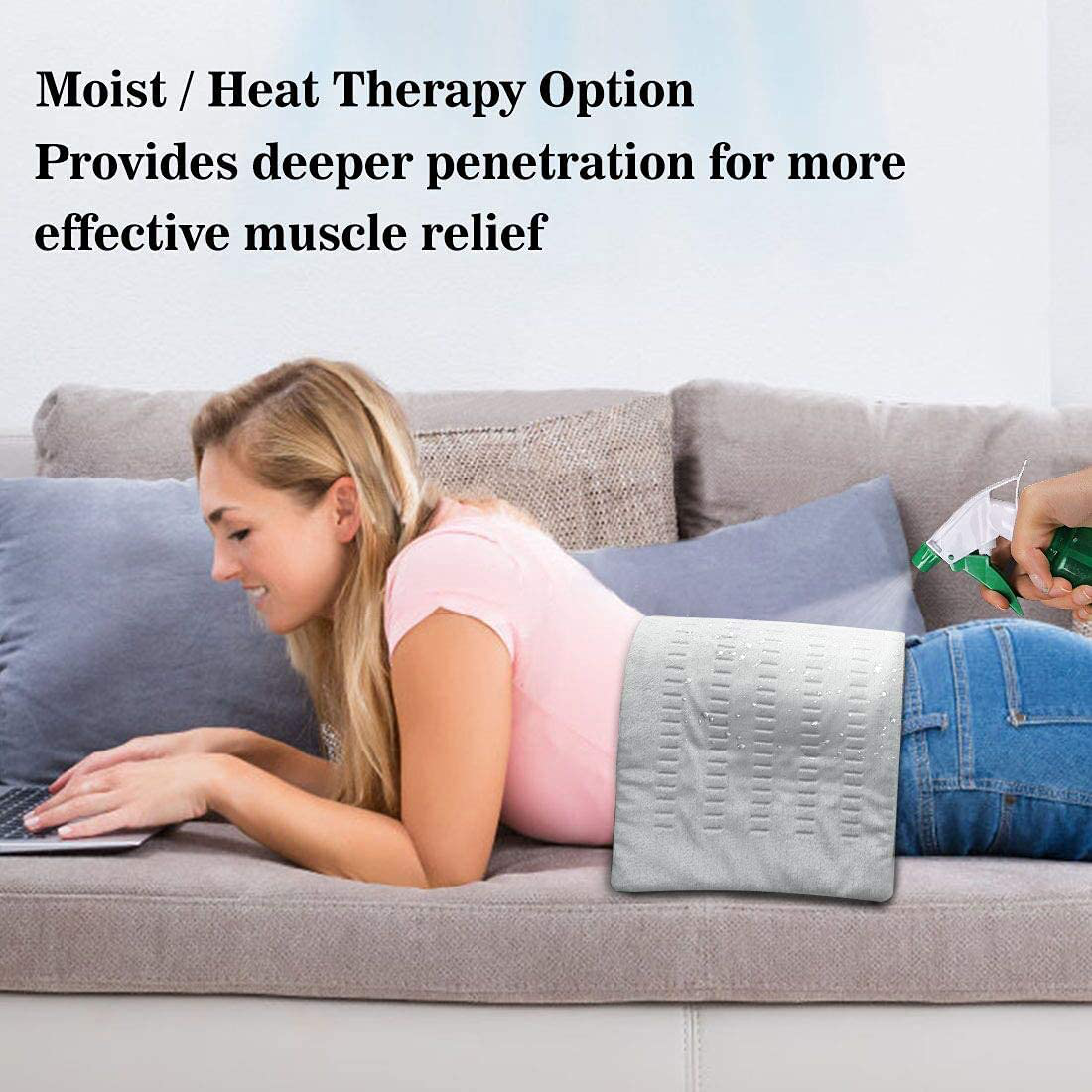 XL Electric Heating Pad for Back Pain and Cramps Relief, Ultra Soft Hot Heated Pad with Moist & Dry Heat Therapy and Auto Shut-Off for Neck, Shoulder, Leg,Menstrual Pain & Sore Muscle Relief