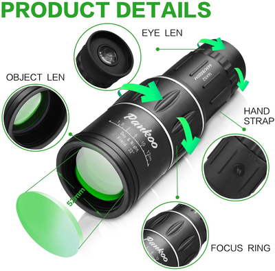 Pankoo 16X52 Monocular Telescope, High Power Prism Compact Monoculars for Adults Kids HD Monocular Scope for Bird Watching Hunting Hiking Concert Travelling
