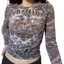 Women's Graphic Print Crop Top Vintage Punk Portrait Shirts Summer Slim Short Sleeve T Shirt Tops Y2k Fashion Clothes