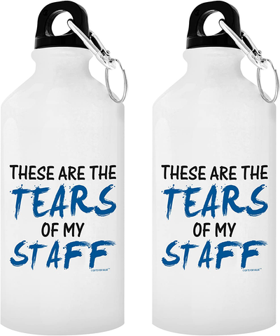 Boss Appreciation Gift Tears of My Staff Office Humor Boss Gag Gift for Boss Supervisor Coworker Gifts Gift Aluminum Water Bottle with Cap & Sport Top