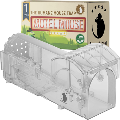 Humane Mouse Trap for Indoors Outdoors - Live Catch Release - Highly Sensitive and Secure - Pet and Child Safe - Reusable - Easy to Clean - Capture Mice Alive - No Kill (1Pack - Onyx Transparent)