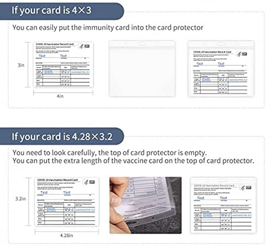 5 PCS Card Holder, 4×3 Inch Card Protector, Clear and Waterproof Card Protector Suitable for Travel and Easy to Check