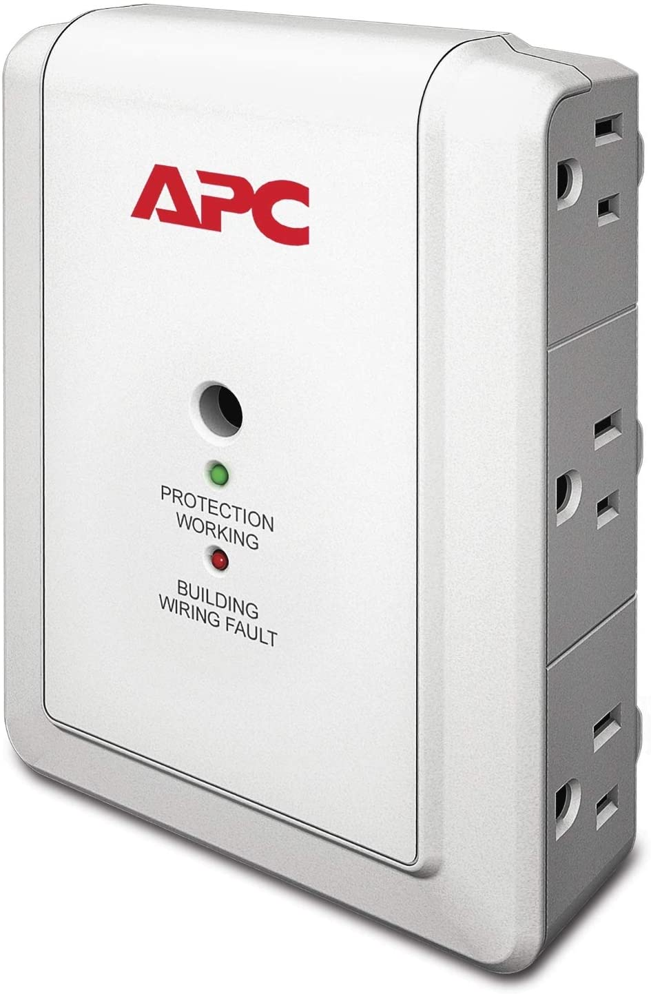 APC Wall Outlet Multi Plug Extender, P6W, (6) AC Multi Plug Outlet, 1080 Joule Surge Protector White