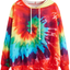 SweatyRocks Women's Long Sleeve Hoodie Sweatshirt Colorblock Tie Dye Print Tops