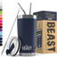Insulated Stainless Steel Coffee Cup with Lid, 2 Straws & Brush by Greens Steel