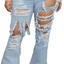 SeNight Plus Size Bell Bottom Jeans for Women Ripped Flared Bell Bottom Jean Classic Pants XL-5XL