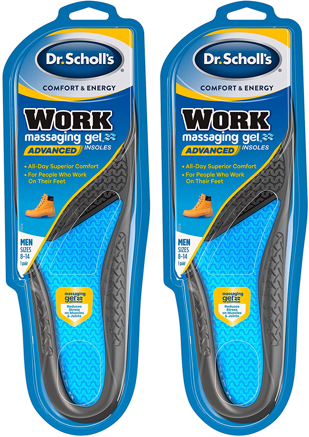 Dr. Scholl's Work Insoles All-Day Shock Absorption and Reinforced Arch Support that Fits in Work Boots and More 