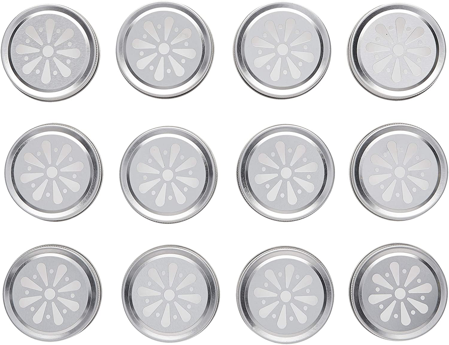 Kate Aspen Mason Jar Lids, Flower, Set of 12