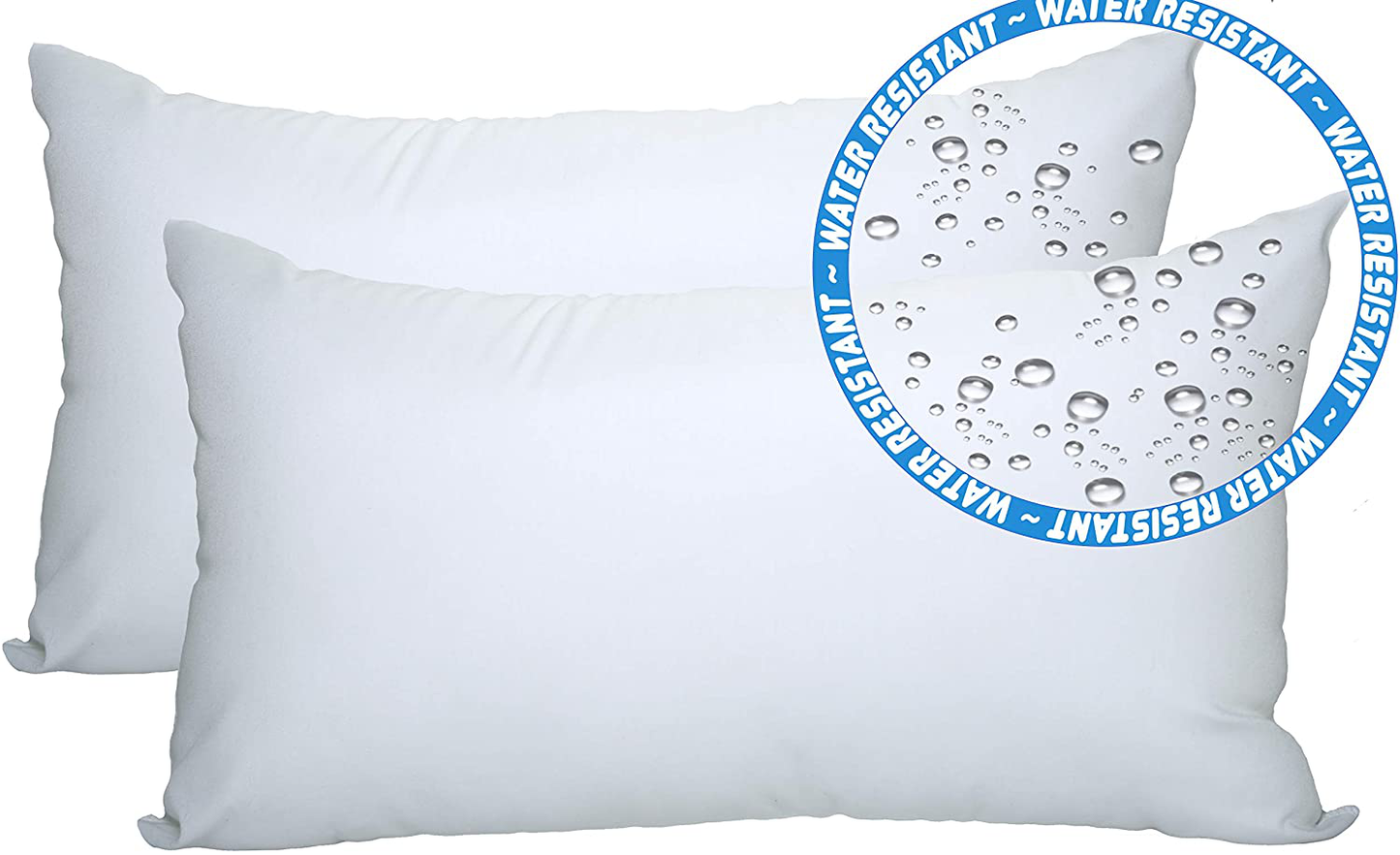 Foamily Outdoor Pillows for Patio Furniture (Set of 2-12 x 20) Water Resistant Throw Pillow Insert Made in USA