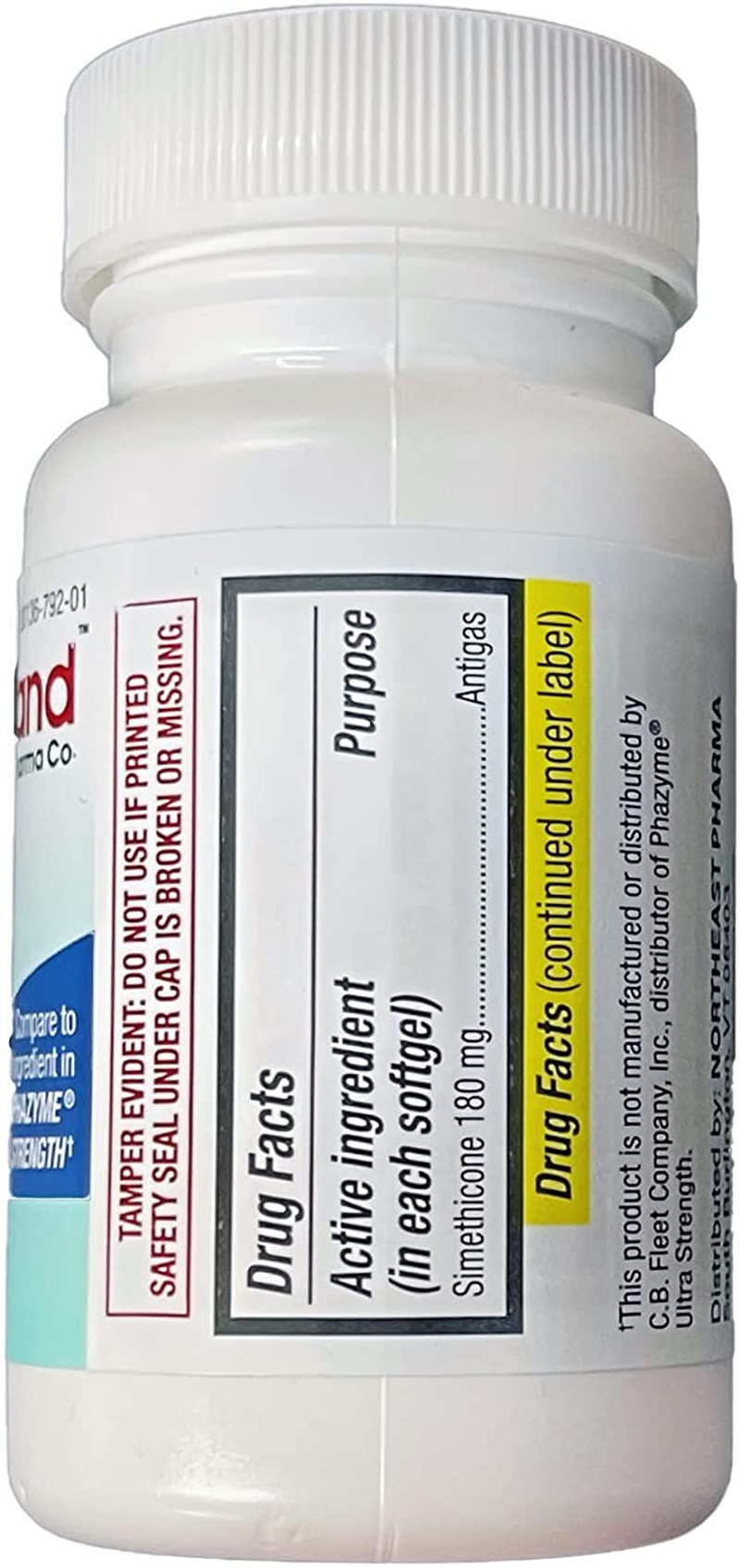 Heartland Pharma Co Simethicone 180Mg Softgel - Anti- Gas - Ultra Strength Gas Relief - (60 Count)