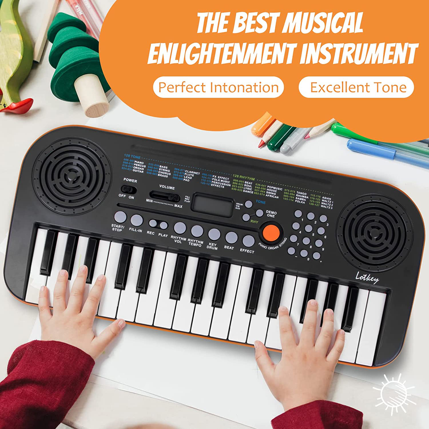 Kmise Mini Keyboard Piano 32 Key Small Portable Digital Electronic Keyboard with 30 Demo Songs Musical Gift for Beginners Kids