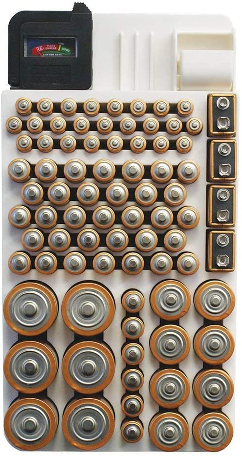 Battery Organizer Storage Case by Range Kleen Holds 82 Batteries Various Sizes WKT4162 Removable Battery Tester