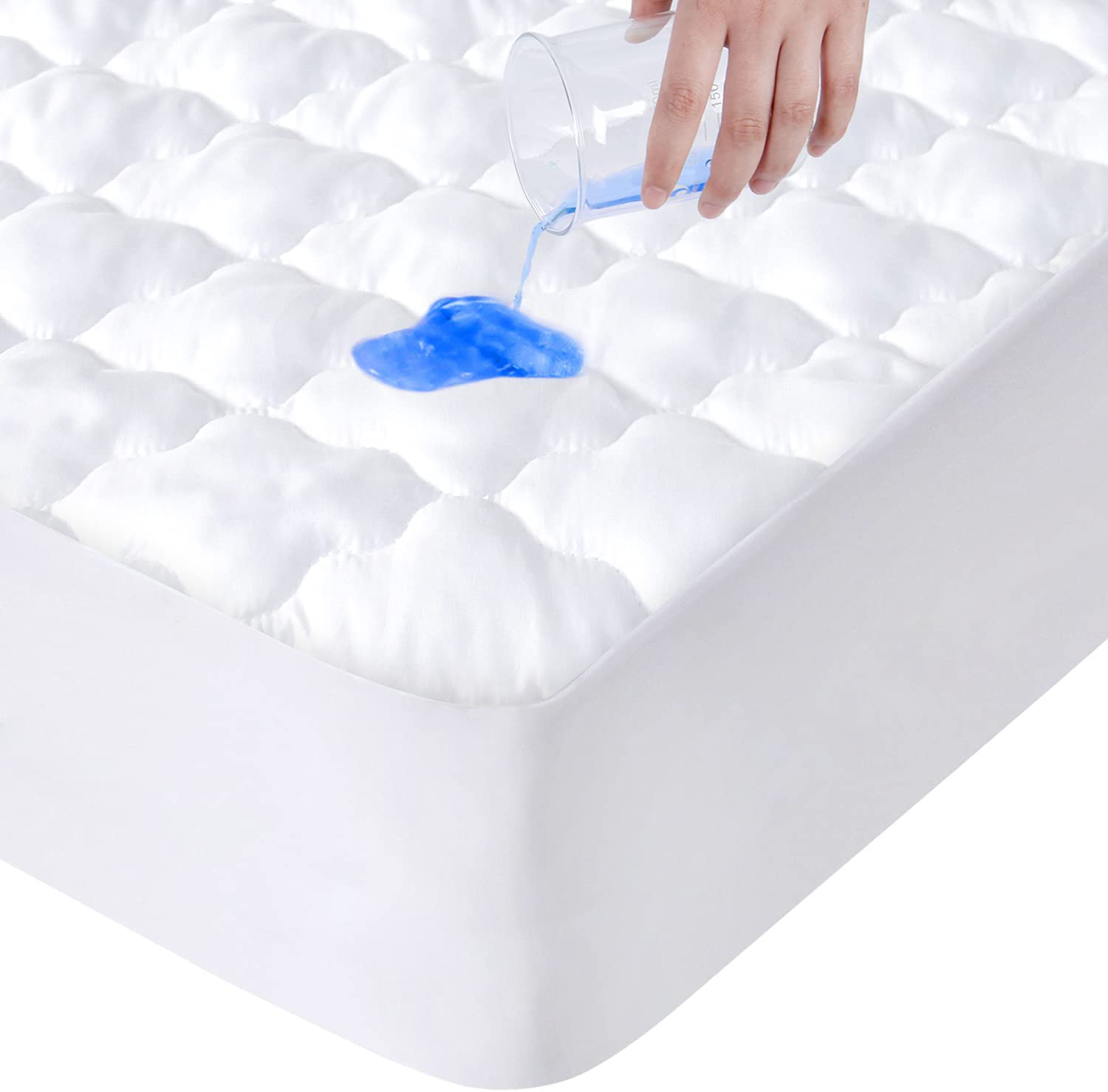 Waterproof King Mattress Protector, Deep Pocket King Mattress Pad Cover with Ultra Soft & Aborsbent Surface, Stain Protection Strethes up to 24" Depth