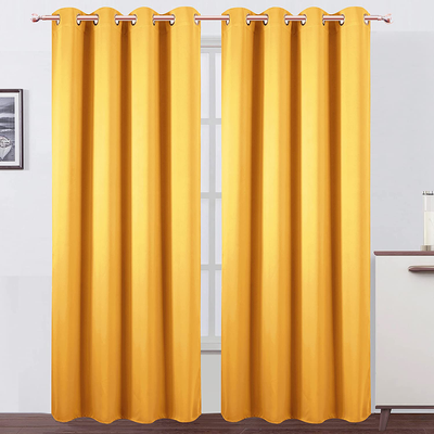LEMOMO Yellow Thermal Blackout Curtains/52 x 95 Inch/Set of 2 Panels Room Darkening Curtains