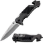 \ Tactical Folding Pocket Knife, EDC Survival Knives with G10 Handle, Glass Breaker, Seatbelt Cutter, Flint Fire Starter Kit, Bottle Opener, Screwdriver and Clip, Outdoor Gear for Camping Hiking