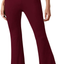 SheIn Women's Cut Out High Elastic Waist Long Pants Flare Leg Solid Trousers