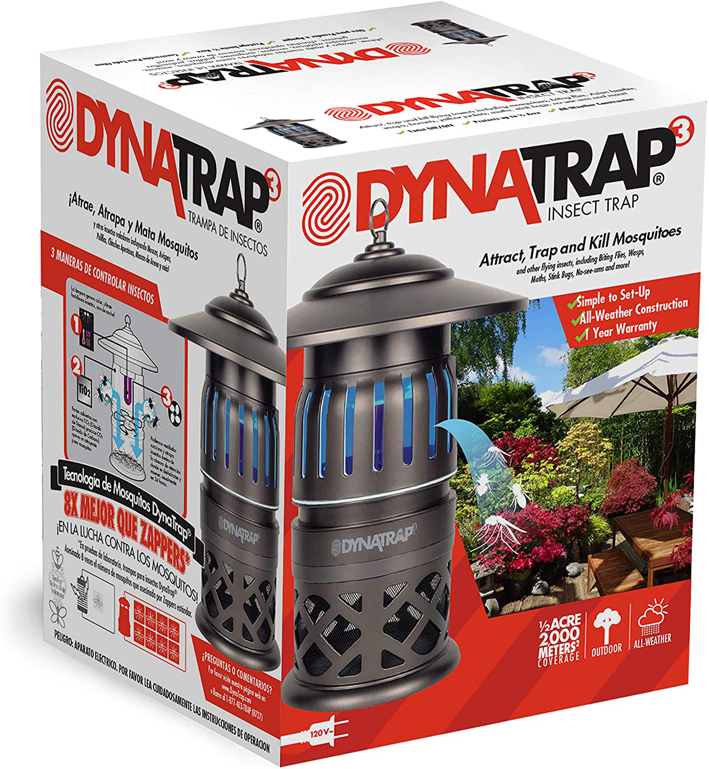 Dynatrap DT1050 Insect Half Acre Mosquito Trap, 3 lbs, black