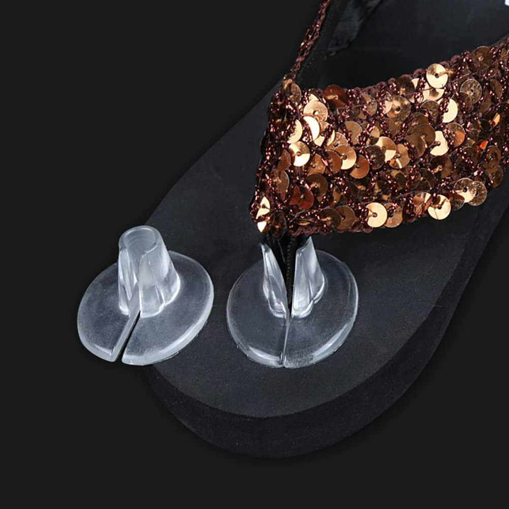 Artibetter Clear Gel Thong Sandal Spreader Flip Flop Gel Toe Guards Antislip Shoes Grip Pads