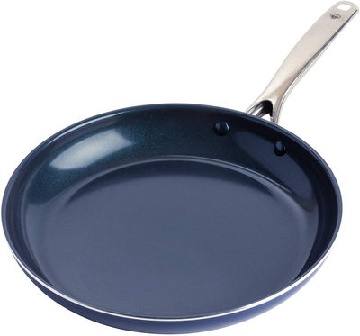 Blue Diamond Cookware Toxin Free Ceramic Nonstick Metal Utensil Open Frypan, Frying Pan, 12"