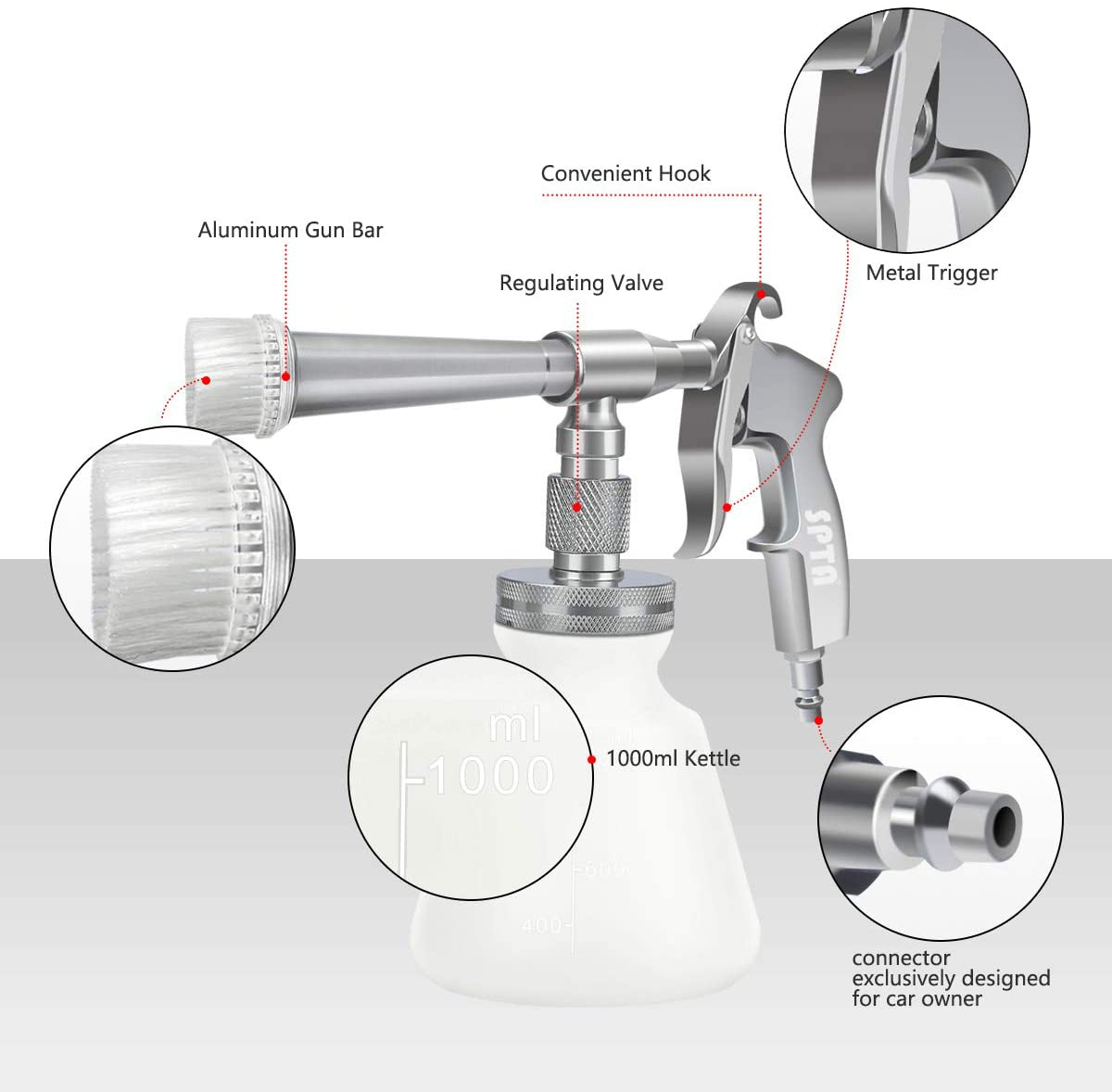 SPTA High Pressure Car Cleaning Gun, Cleaning Gun, Car Interior Washin –