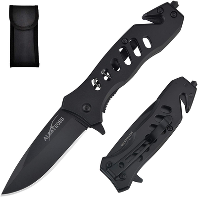 ALBATROSS EDC Cool Sharp Tactical Folding Pocket Knife,SpeedSafe Spring Assisted Opening Knifes with Liner Lock,Pocketclip,Glass Breaker,Seatbelt Cutter(Pink)