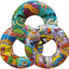 Pack of 3 Pop-Art Comics Inflatable Rings, Pool Float Tube Raft, Beach Summer Party Supplies, Theme Party Favor