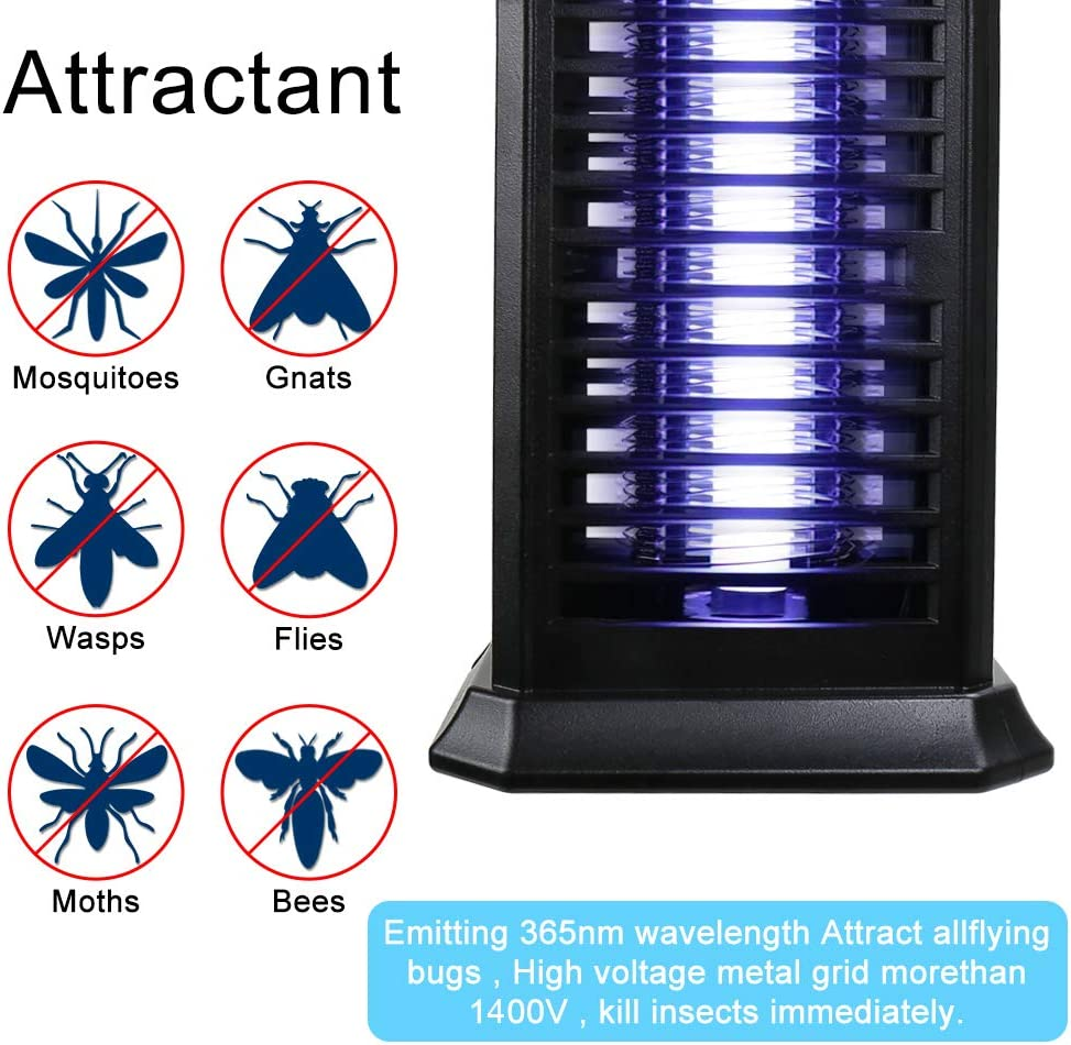 Bug Zapper Electric Indoor Insect Killer Suspensible UV Light | Mosquito Killer Bug Fly Pests Attractant Trap Zapper Lamp W/Powerful 1000V Grid for Indoor Home Bedroom,Kitchen, Office