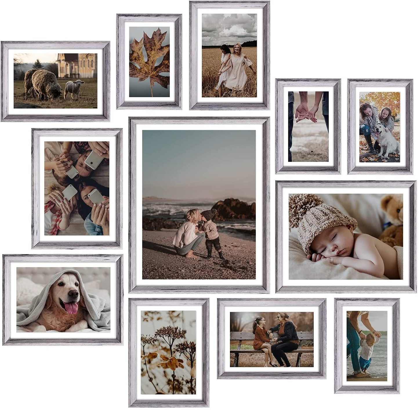 Picture Frames Set Wall Decor - 12 Pcs Photo Frames Collage for Wall or Tabletop Including 4x6 5x7 6x8 8x10 11x14 inch