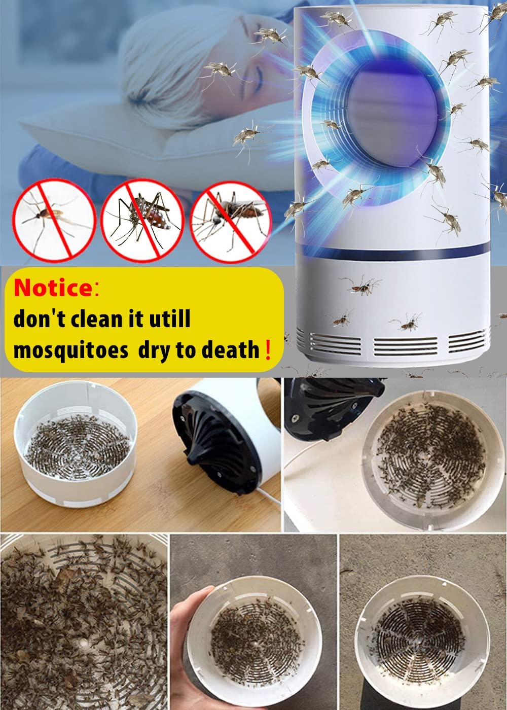 Mosquito Killer - Mosquito Trap with USB Power Supply, Mosquito Zapper Indoor Bug Zapper Lamp