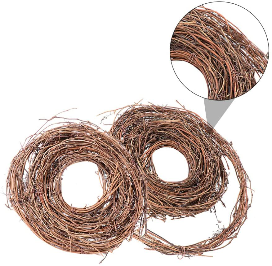NUOBESTY 2 Rolls Grapevine Wreath Christmas Vine Branch Wreath Holiday Rattan Twig Wreath Garland for DIY Craft Front Door Wall Fireplace Hanging Decoration