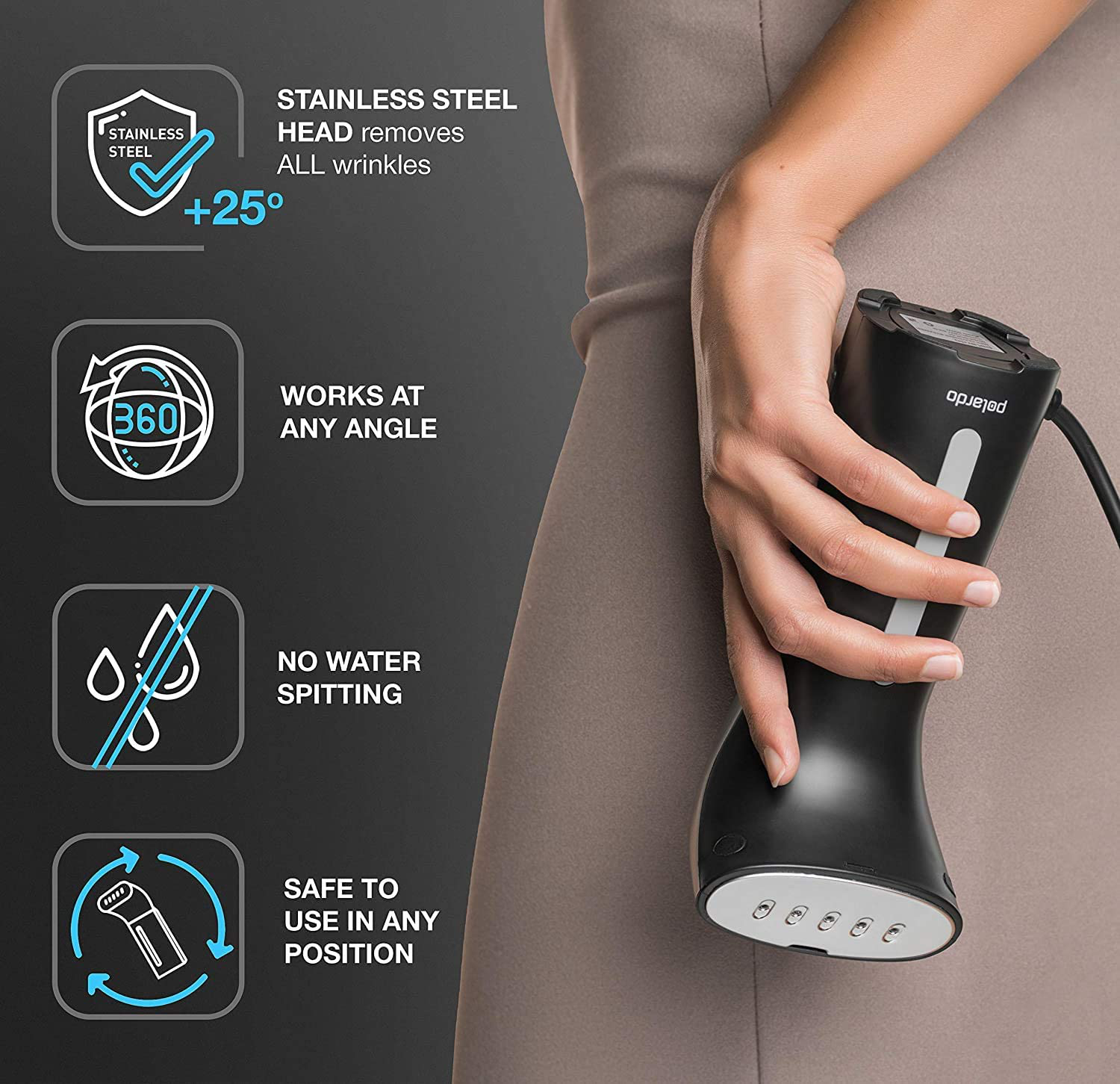 Steamer for Clothes, Hand Held Portable Travel Garment Steamer, Metal Steam Head, 25s Heat Up, Pump System, Mini Size, Handheld Steamer for Any Fabrics, No Water Spitting, 110V