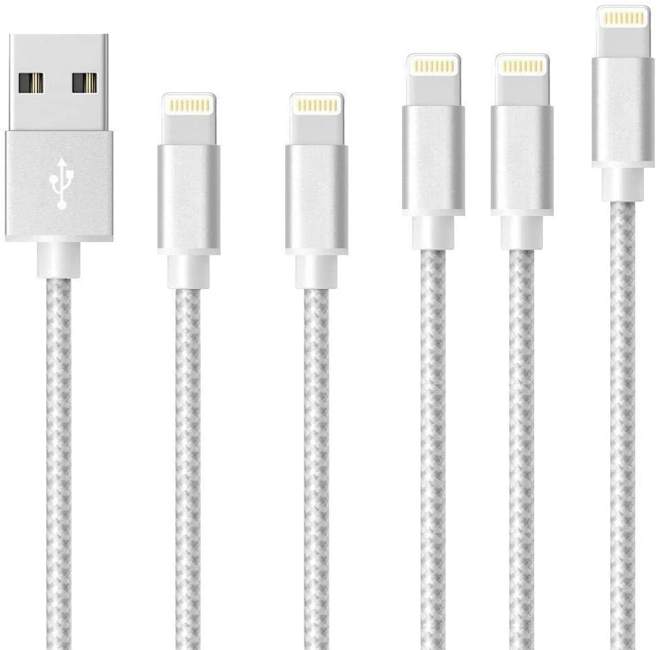 Iphone Charger, Mfi Certified I Phone Cable 4 Pack [3/6/6/10FT] Extra Long Nylon Braided USB Charging&Syncing Cord 