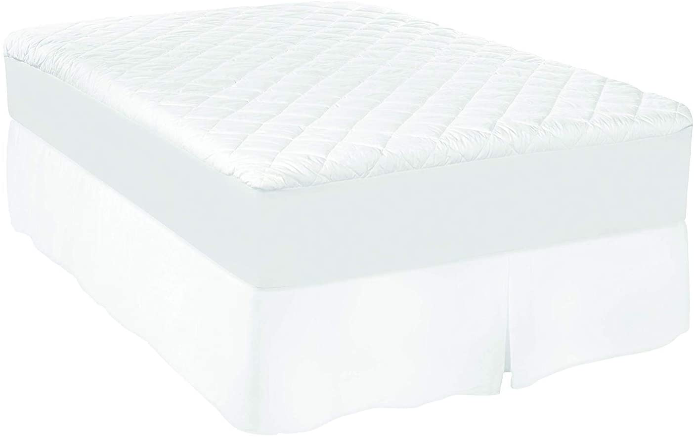 Sealy Luxury 100% Cotton Fitted Mattress Pad, King, White