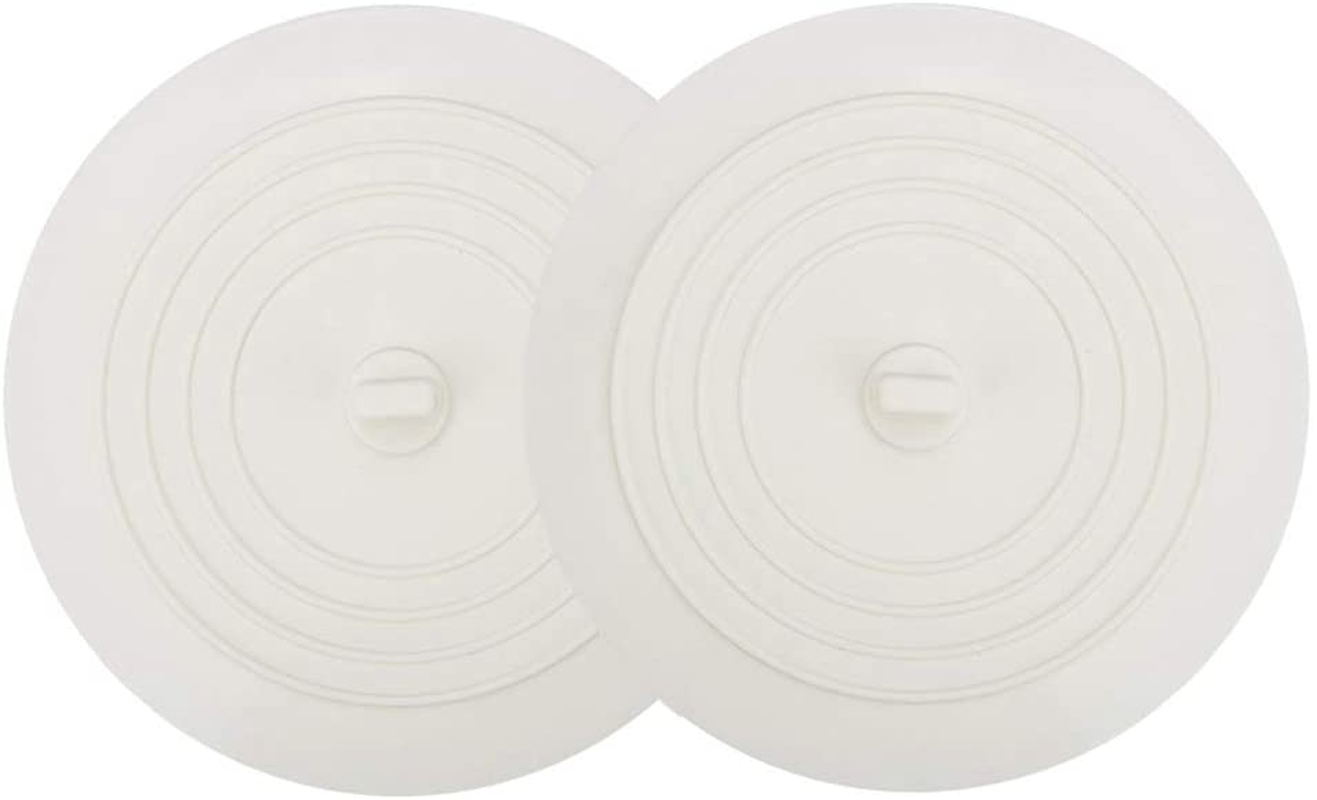 V-TOP Tub Stopper 2 Pack, 6 inches Large Silicone Drain Plug Hair Stopper Flat Suction Cover for Kitchen Bathroom and Laundry