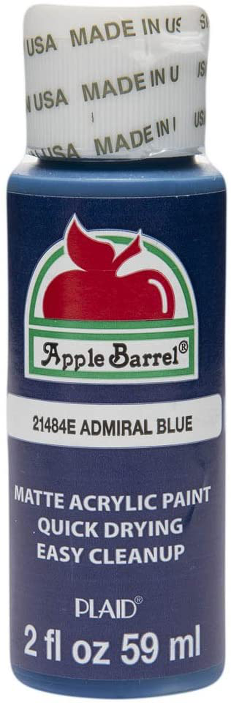 Apple Barrel Acrylic Paint in Assorted Colors (2 oz), 21484, Admiral Blue