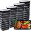 IUMÉ 50-Pack Food Prep Container, 750ML/ 26 OZ Microwavable Containers with Lids for Food Prepping, Disposable Plastic Boxes BPA Free Lunch Boxes- Stackable, Reusable Dishwasher Healthy