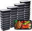 IUMÉ 50-Pack Food Prep Container, 750ML/ 26 OZ Microwavable Containers with Lids for Food Prepping, Disposable Plastic Boxes BPA Free Lunch Boxes- Stackable, Reusable Dishwasher Healthy