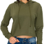 GLASS TWO Women's Crop Hoodie – Casual French Terry Long Sleeve Cropped Pullover Sweatshirt Active Workout Hooded Top