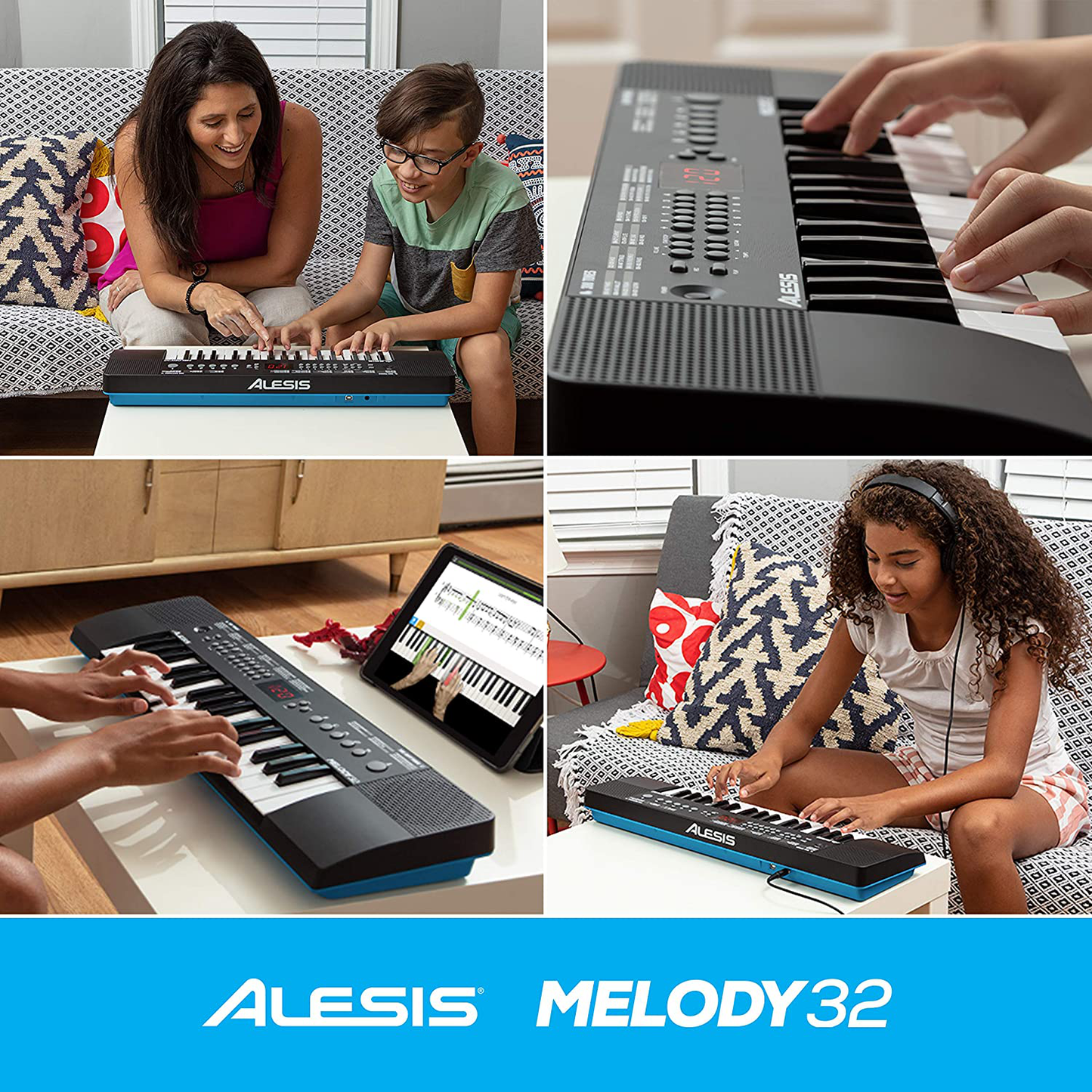 Alesis Melody 54 - Electric Keyboard Digital Piano with 54 Keys, Speakers, 300 Sounds, 300 Rhythms, 40 Songs, Microphone and Piano Lessons