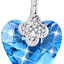 Womens Heart Pendant Necklace Austrian Crystal White Gold Plated Chain Jewelry W/Gift Box