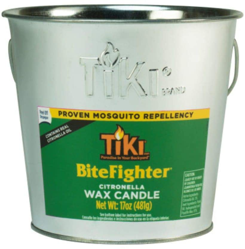 TIKI Brand BiteFighter 17 Ounce Citronella Wax Candle Metal Bucket