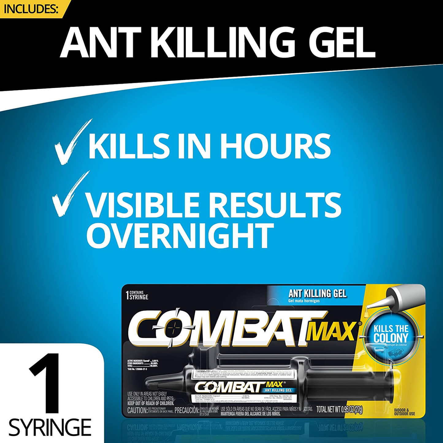 Combat 10023400973061 Indoor and Outdoor Ant Killing Gel, 27 Gram.