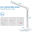 LED Desk Lamp, Eye-Caring Table Lamps, Natural Light Protects Eyes, 5 Modes, 10 Brightness Levels, Touch Control, Adjustable Table lamp with USB Charging Port, Auto Timer 30 / 60min, White