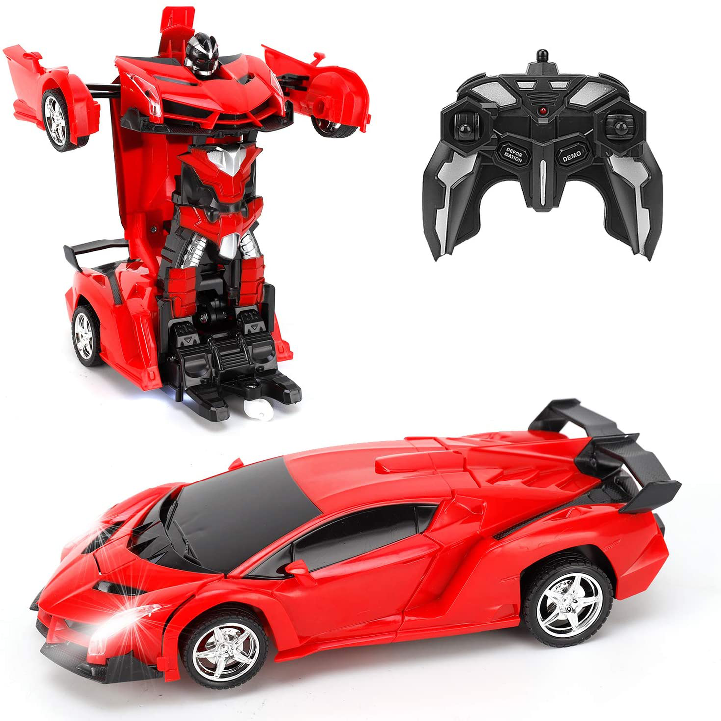 FIGROL Transform RC Car Robot, Remote Control Car Independent 2.4G Robot Deformation RC Car Toy with One Button Transformation & 360 Speed Drifting 1:18 Scale